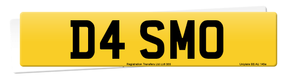 Registration number D4 SMO